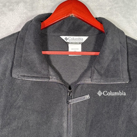 Columbia Vest Mens 2XL Gray Fleece Full Zip Cathedral Peak Mountain Outdoor - Picture 3 of 9